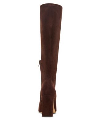 Wisee Wide-Calf Block-Heel Knee-High Dress Boots
