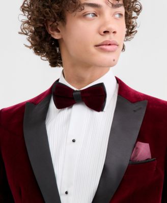 Mens Slim Fit Peak Lapel Velvet Sport coat