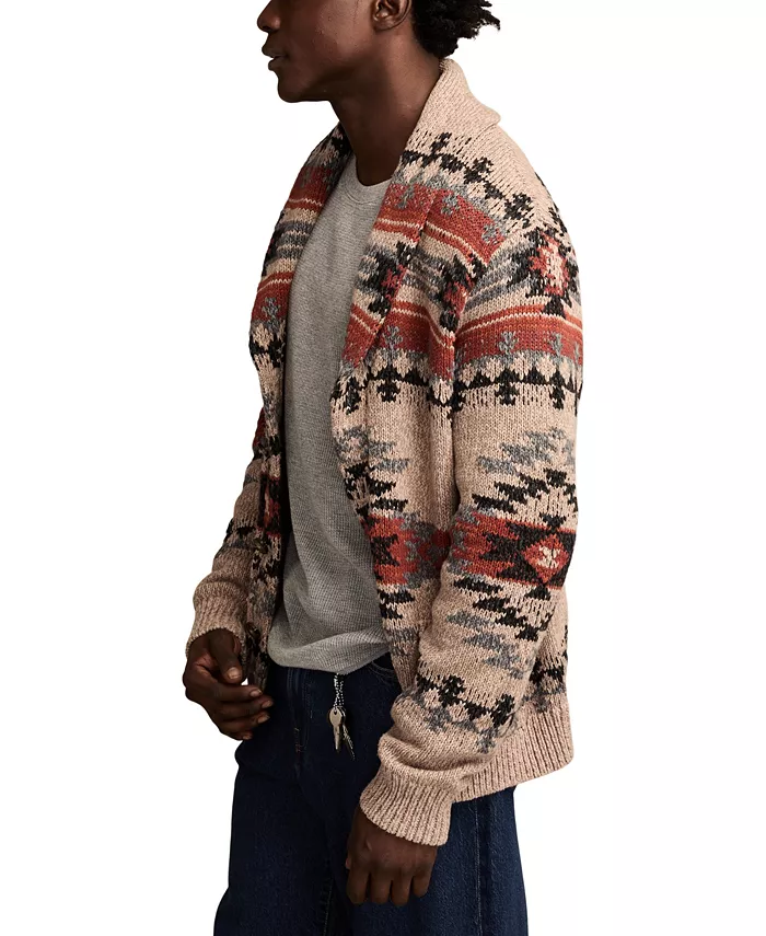 Men's Shawl Collar Cardigan Sweater - thumbnail 3