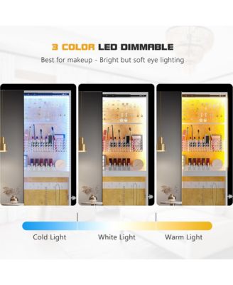 360&deg; Rotating LED Jewelry Armoire with Side Mirror & Shelves