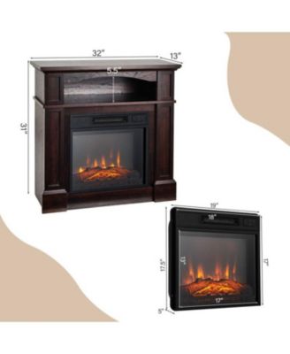 18 Inch 1400W Electric TV Stand Fireplace with Shelf