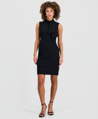 Women's Tie-Neck Sleeveless Sheath Dress