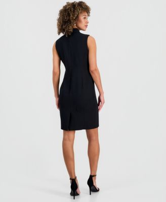 Women's Tie-Neck Sleeveless Sheath Dress