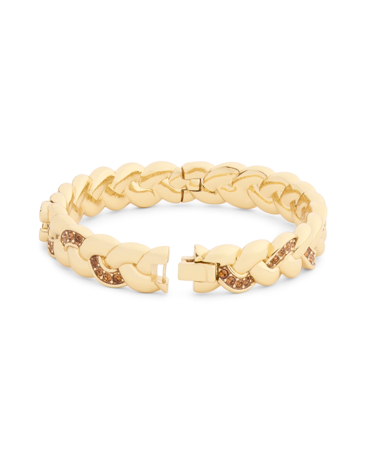 Coach Faux Stone Signature C Braided Bangle Bracelet