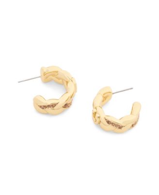 Faux Stone Signature C Braided Hoop Earrings