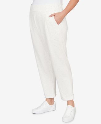 Plus Size Ultra Soft Knit Cuffed Ankle Pants