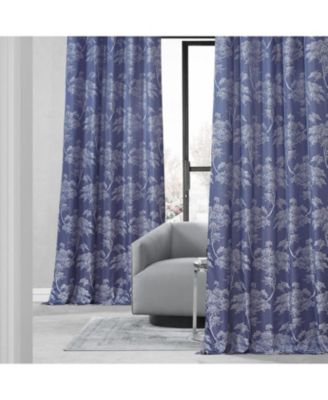 Sequoia Floral Faux Silk Jacquard Room Darkening Curtain