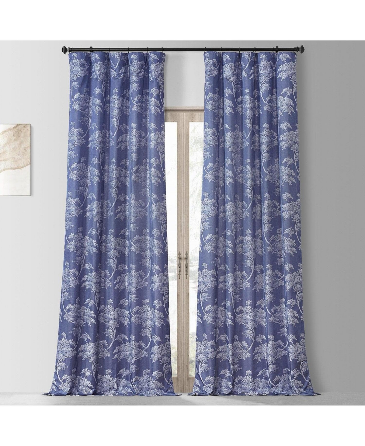 Half Price Drapes Sequoia Floral Faux Silk Jacquard Room Darkening Curtain
