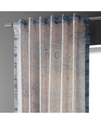 Beach Abstract Textured Printed Cotton Curtain
