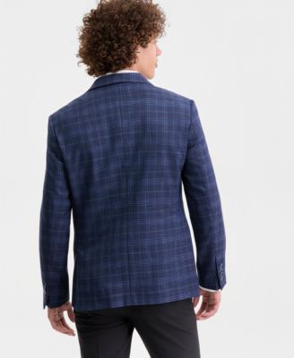 Men's Plaid Notch-Lapel Slim-Fit Sport Coat