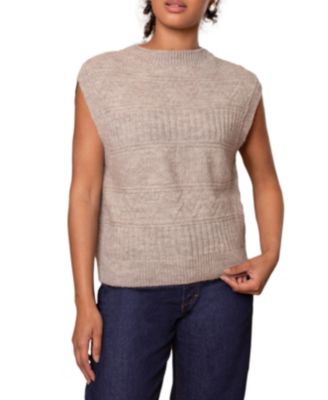 Women's British Wool Crew Neck Knitted Vest Sweaters