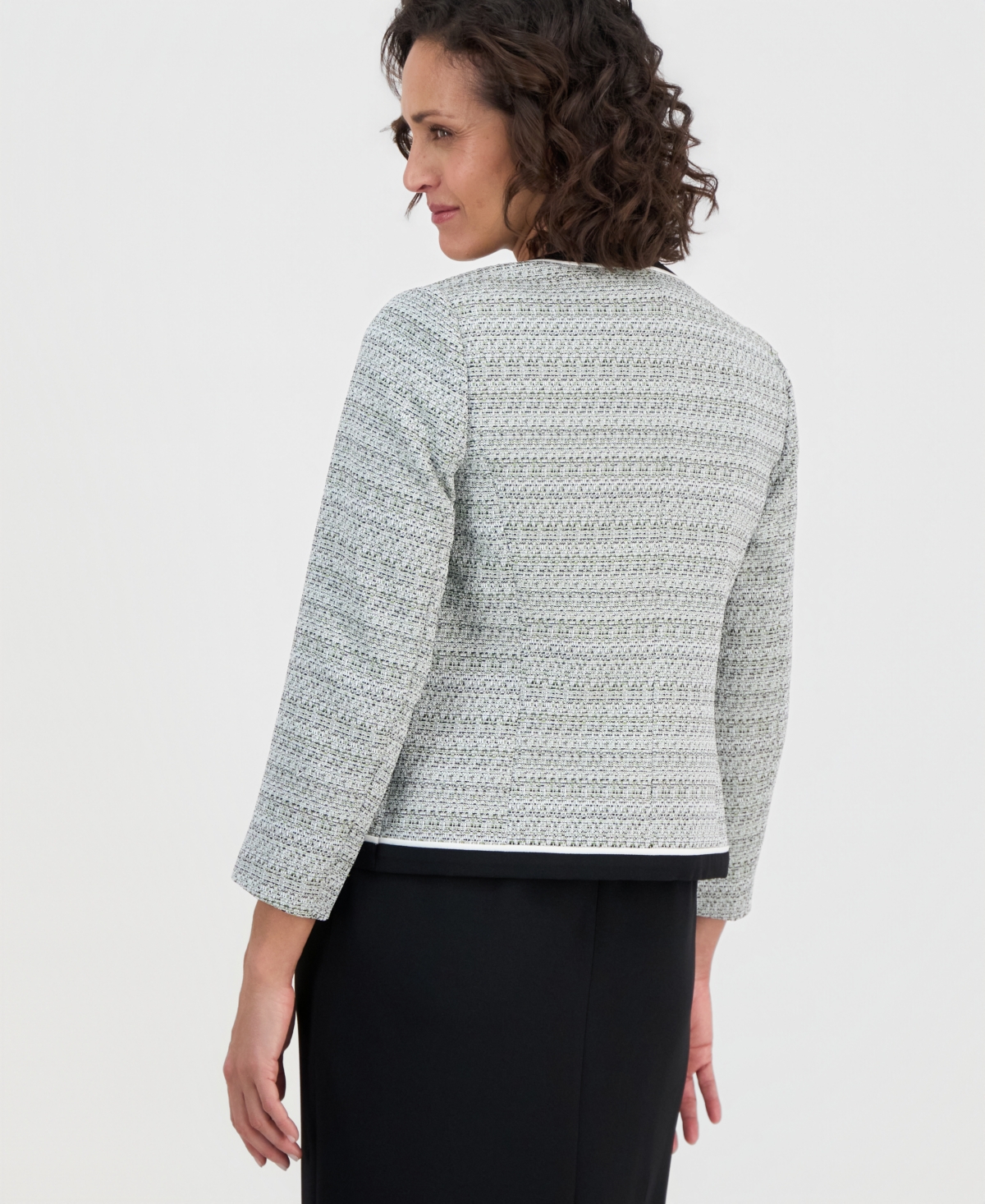 Kasper Women's Open-Front Tweed Blazer