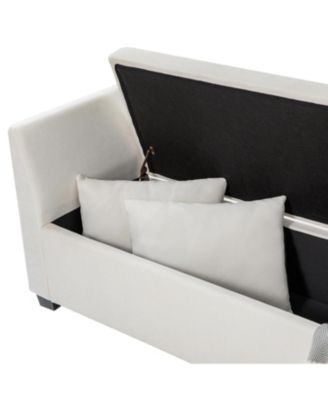 Bruno Modern Storage Bench with Rubber Wood Legs