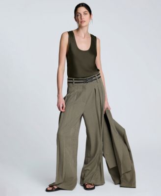 Women's Satin Scoop Neck Sleeveless Tank Top