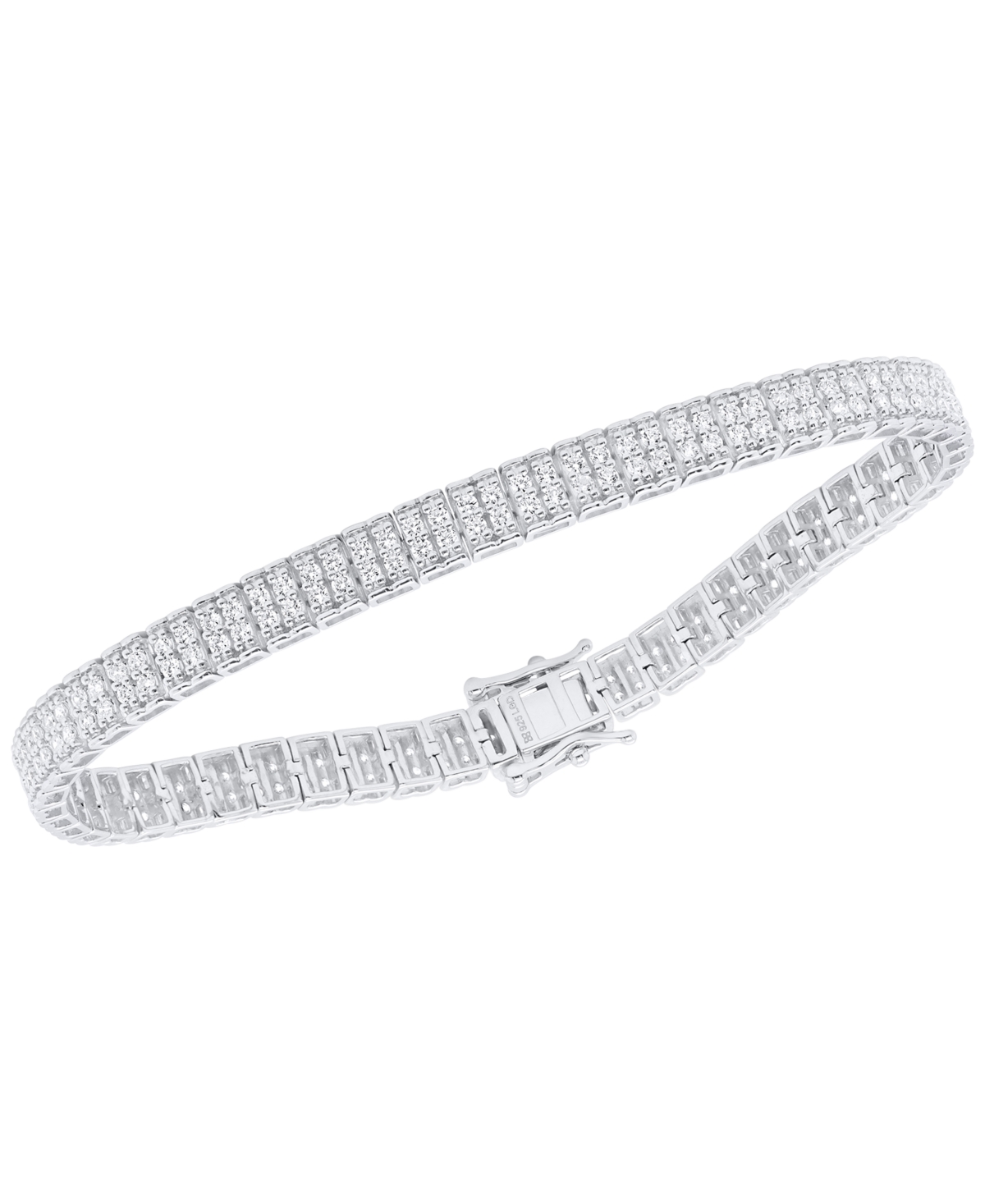 Forever Grown Diamonds Lab-grown Diamond Bracelet (3 Ct. T.w.) In Sterling Silver (also In 14k Gold Plated Sterling Silver) In Silver
