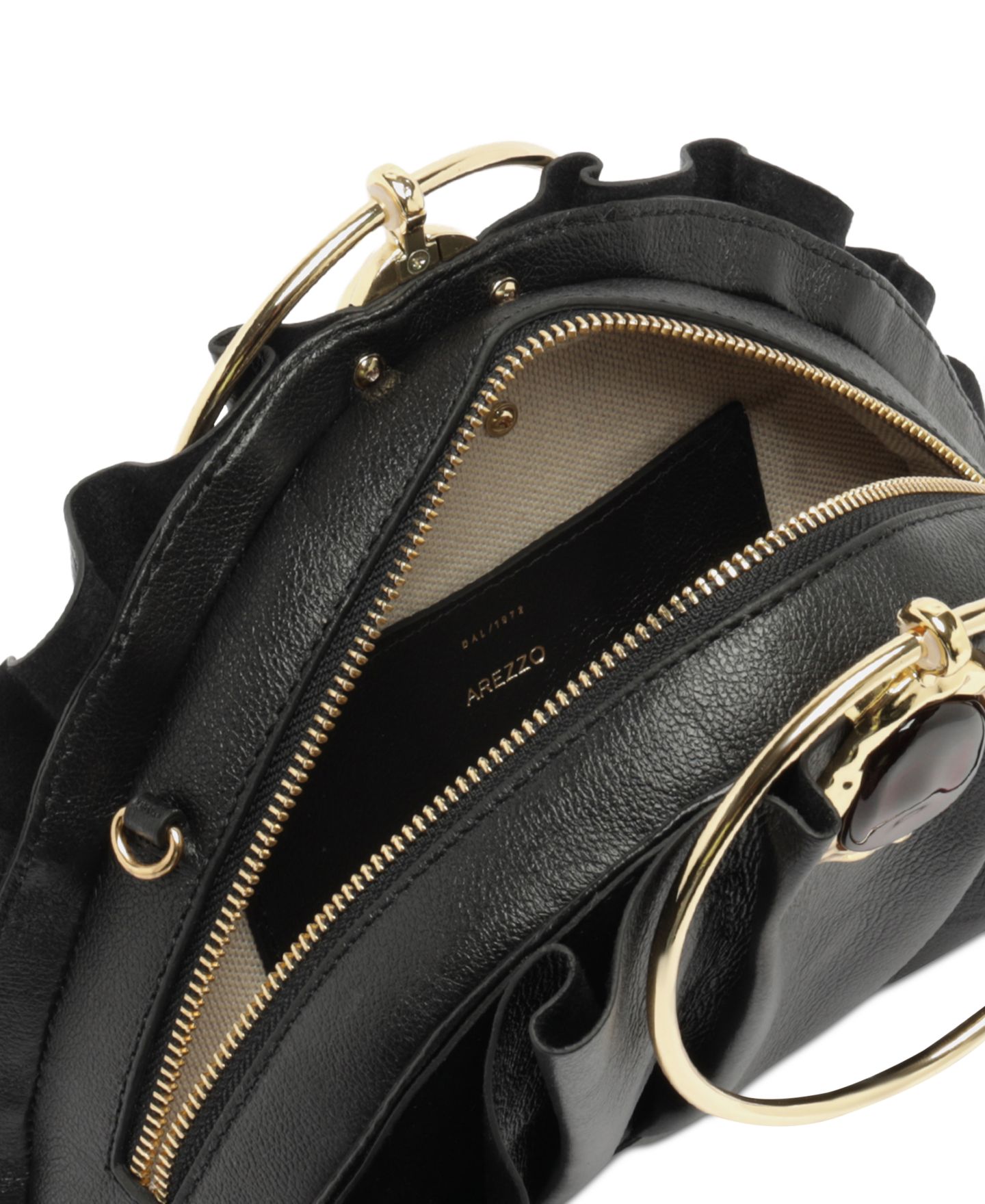 Женская сумка Arezzo Ravena Small Ring Top Handle, цвет: Чёрный — фото 5
