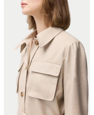 Women's Belted Cashmere Safari Jacket Taupe