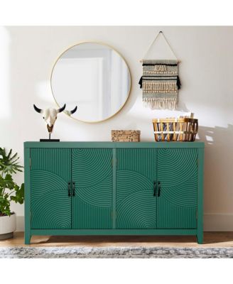 59" Green Accent Storage Cabinet with 4 Doors