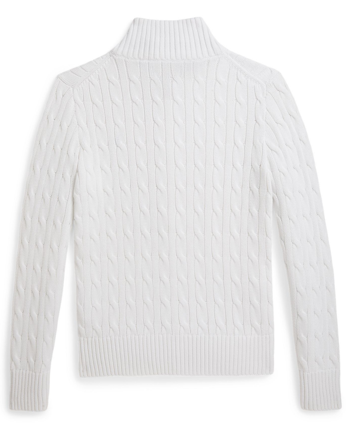 Polo Ralph Lauren Cable-knit Cotton Zip-up Sweater In White