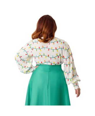 Plus Size Long Sleeve Neck Tie Gwen Blouse