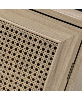 Accent Storage Rattan Cabinet  Cupboard Console Table for Dining Room
