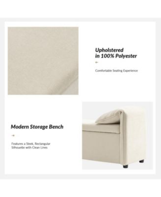 Mid-century Modern Lydia Storage Bench with Solid Wood Legs