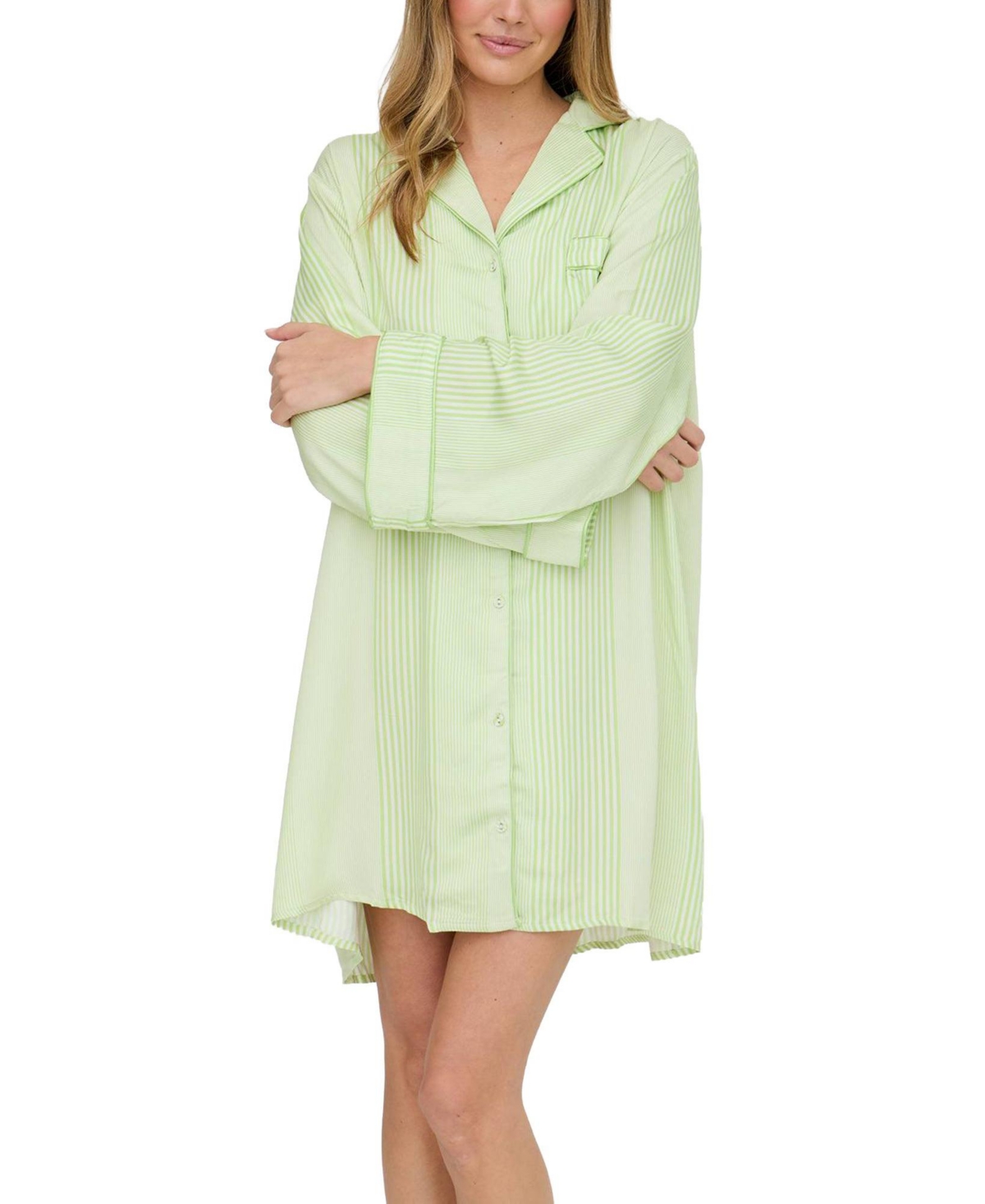 Lily and Lionel London Women's Simone Long Sleeve Nightshirt - Green