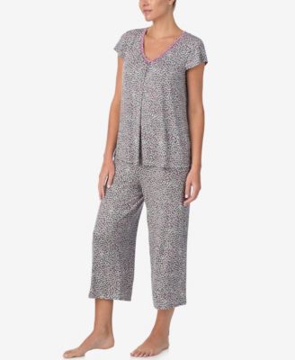 Women's Cap-Sleeve Top and Cropped Pajama Pants, 2-Piece Set