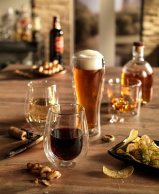 Sorrento Double Wall Stemless Red Wine Glasses, Set of 2