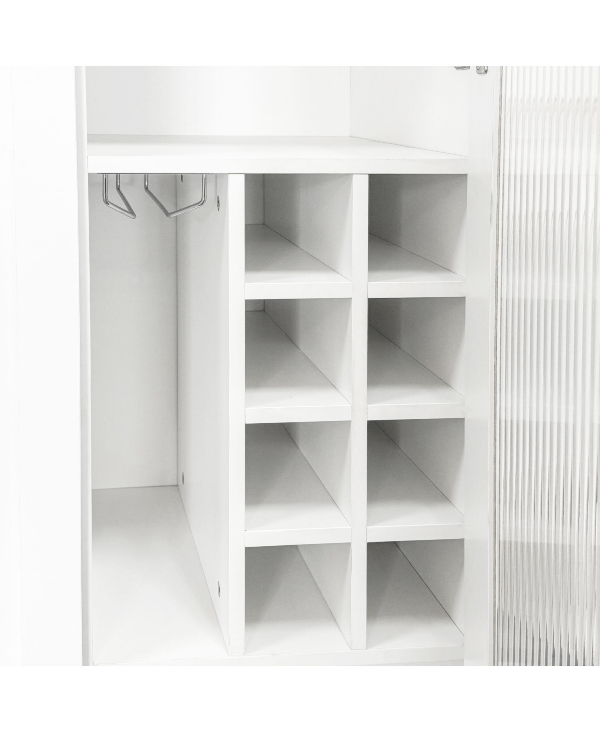 Casainc Kitchen Pantry Cabinet with Glass Doors and Pull-Out Multi-Tier Shelves, Storage Organizer for Kitchen and Bar