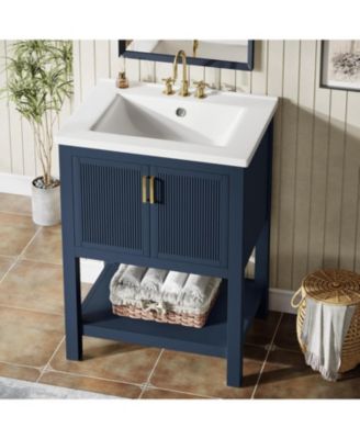 24" Modern Bathroom Vanity with Sink,2 Doors and 1 Drawer, Freestanding Bathroom Vanities Cabinet Combo