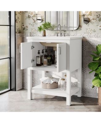 24" Modern Bathroom Vanity with Sink,2 Doors and 1 Drawer, Freestanding Bathroom Vanities Cabinet Combo