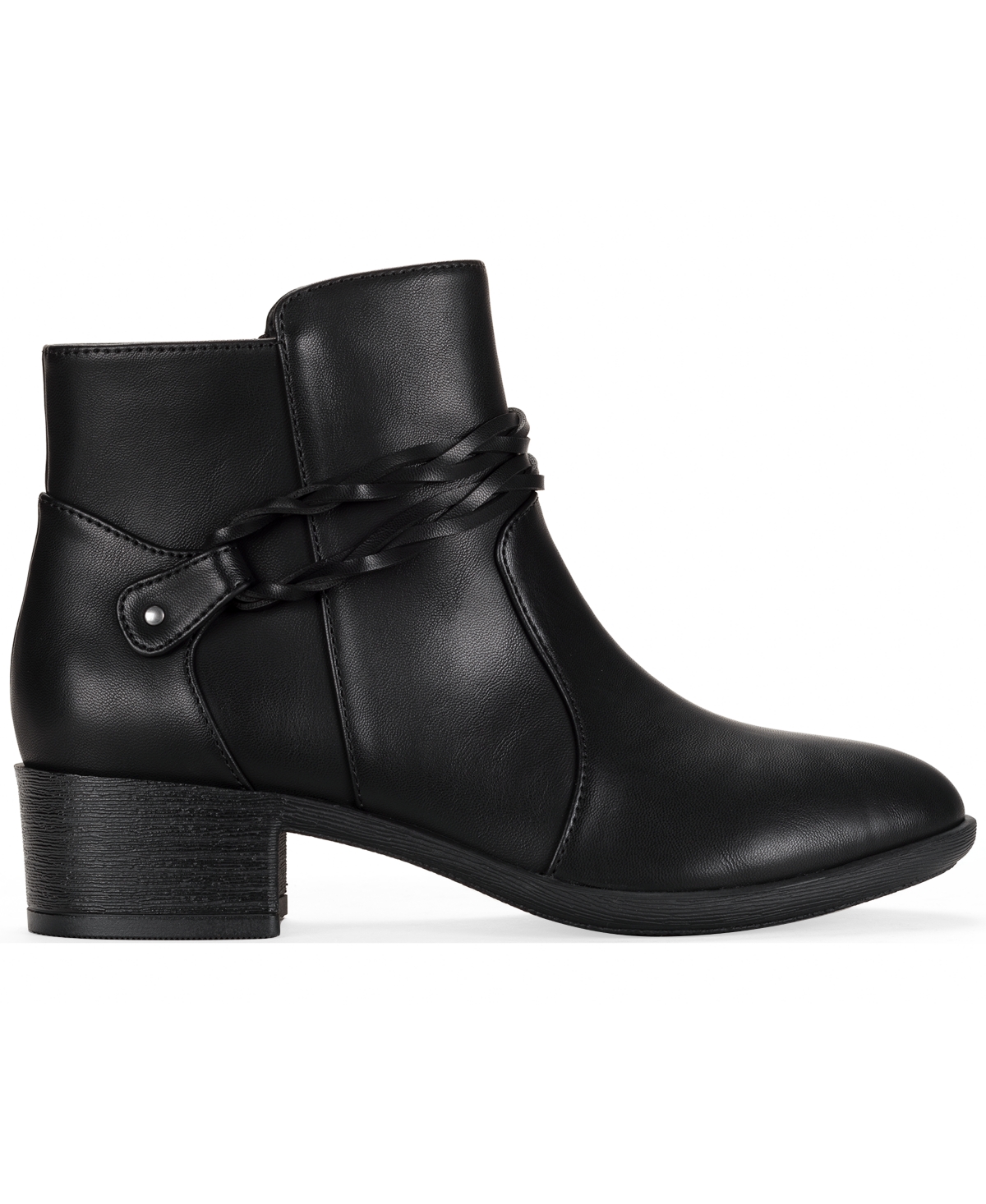 Style & Co Women's Rubyyy Almond Toe Belt Booties, Macy's Exclusive In Black