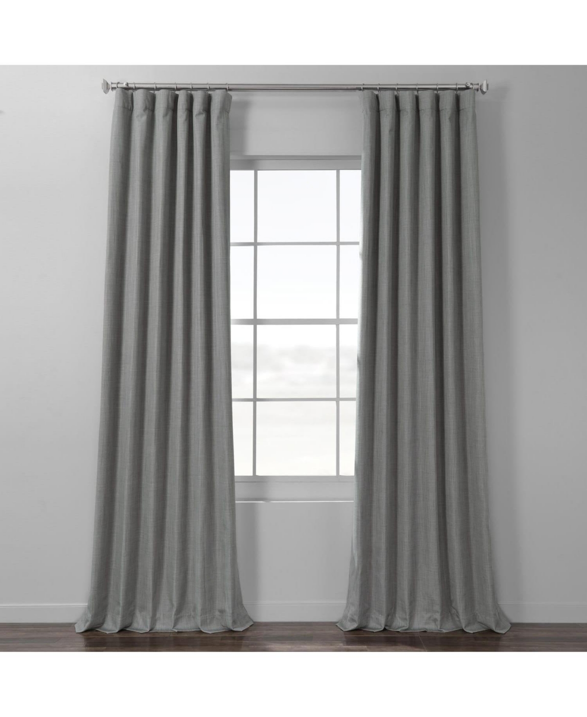 Half Price Drapes Textured Italian Faux Linen Hotel Blackout Curtain