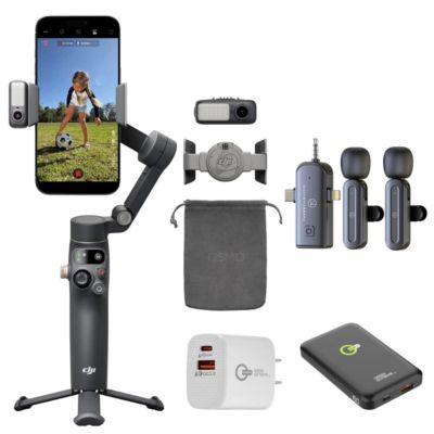 Osmo Mobile 8 Smartphone Gimbal + 3-In-1 Wireless Mic Set + Power Bank + 2-Port Wall Charger