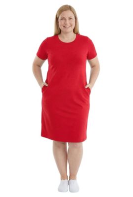 Women's Plus Size Perfect Short-Sleeve Crewneck Tee Dress