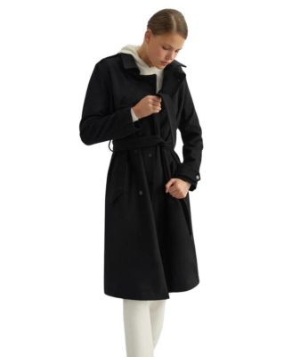 Women's Wool Mid Length Trench Coat