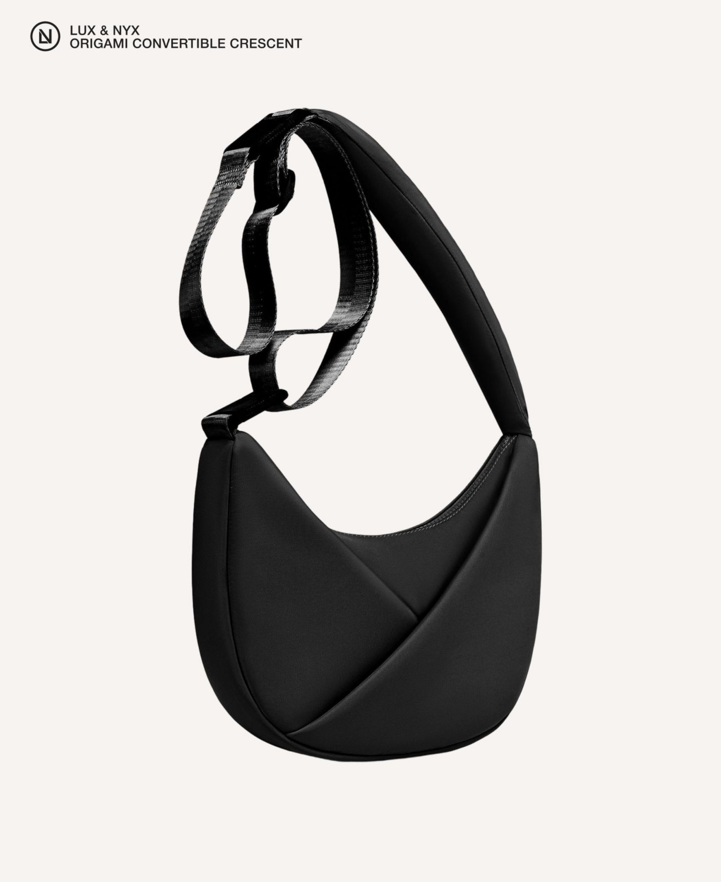 Женская сумка Lux & Nyx Origami Crescent Handbag Crossbody Bag For Women, цвет: Чёрный — фото 11