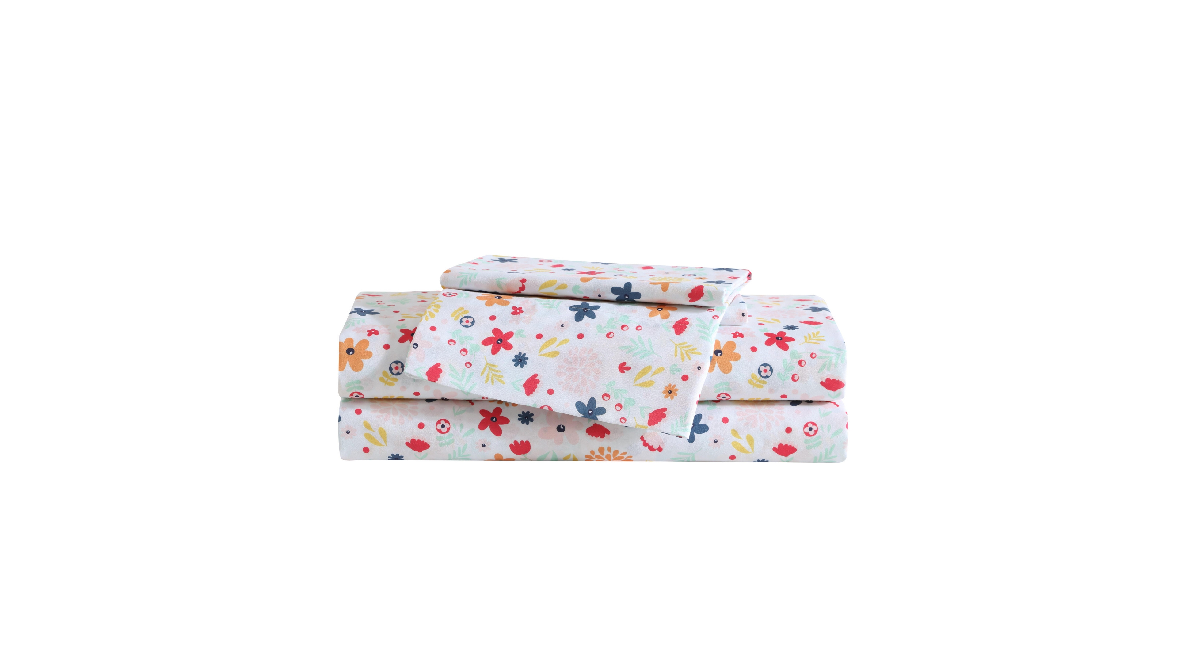 Eddie Bauer Colorful Floral Microfiber 3-Pc. Sheet Set, Twin