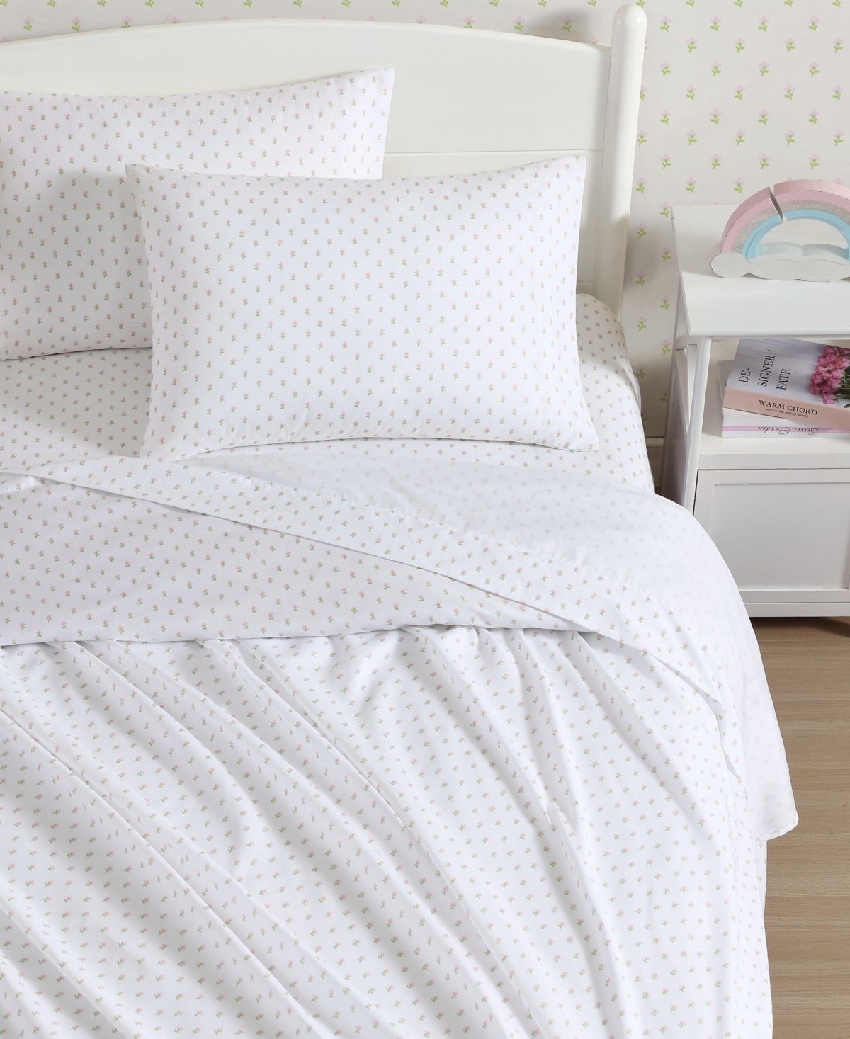 Laura Ashley Wood Violet Microfiber 3-Pc. Sheet Set