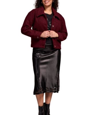 Women's Soft Boucl&eacute; Button-Front Jacket