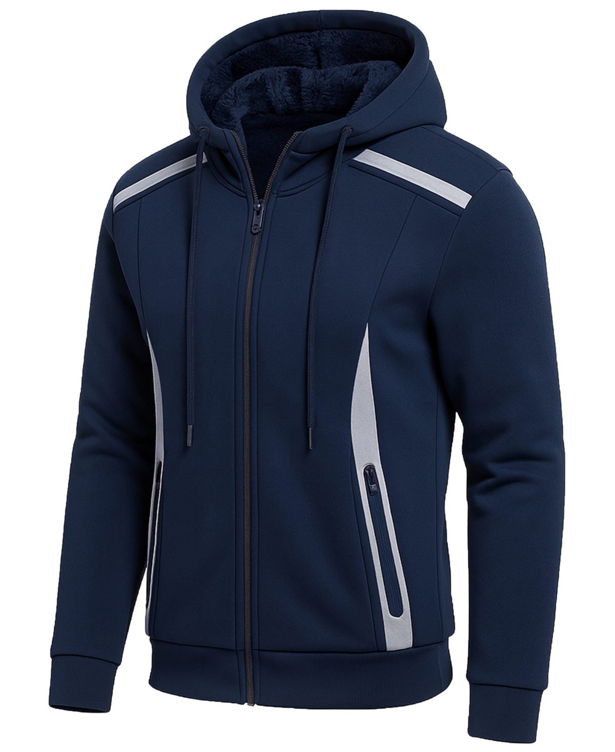 Blu Rock Men's Slim-Fit Reflective Tech Full-Zip Hoodie