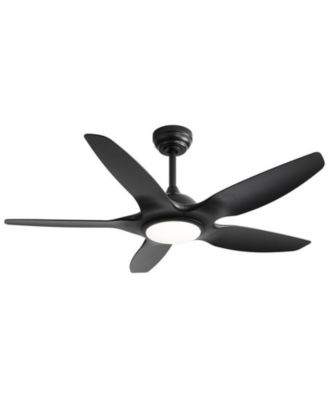 48-inch Matte Black 5-Blade Ceiling Fan with Six Speed Remote Control and Forward Reverse Function for Indoor Use
