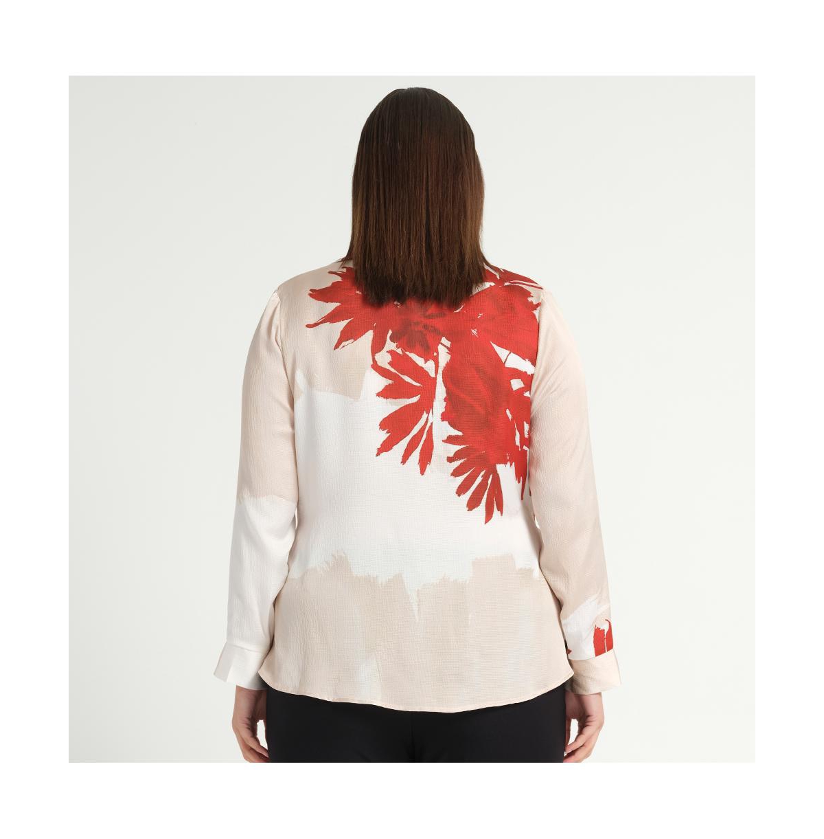 Estelle Plus Collared Long Sleeve Tops & Tees