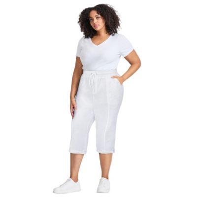Women's Plus Size Cotton Roll Up Capri