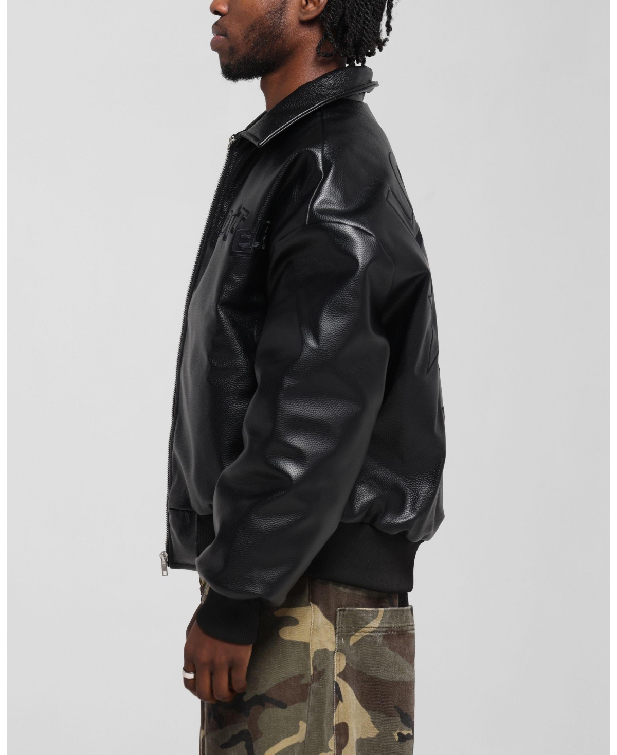 Loiter Men's Solar Pu Leather Varsity Jacket