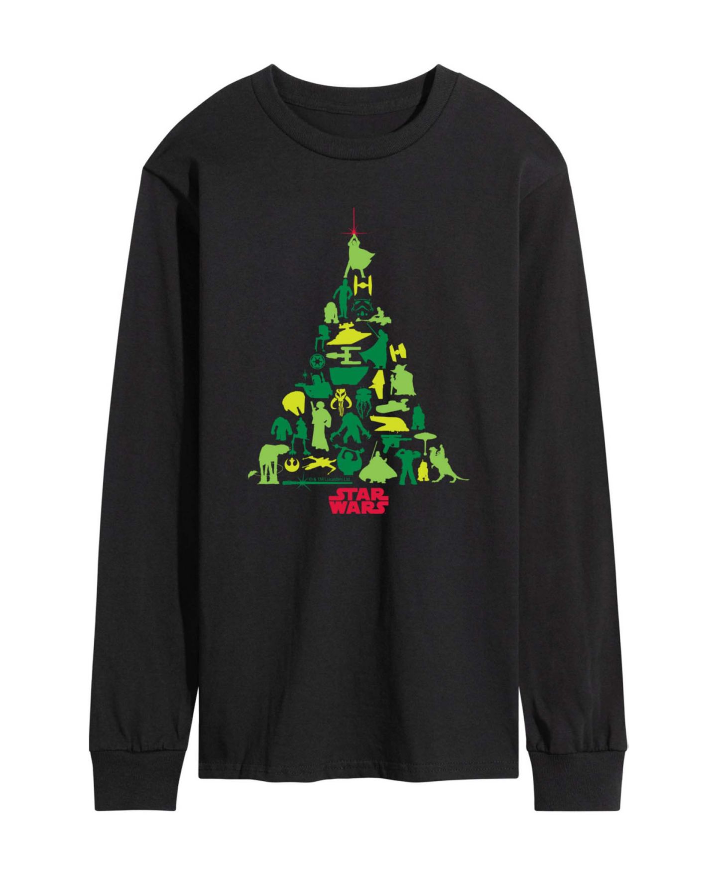 Мужская футболка AIRWAVES Star Wars Christmas Tree Long-Sleeve, цвет: Чёрный — фото 1