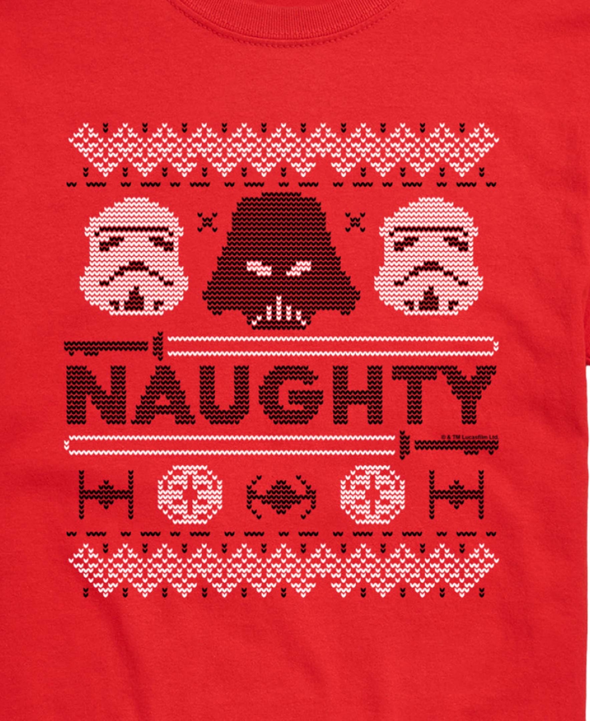 Airwaves Men's Star Wars Christmas Naughty Darth Vader Short-sleeve Graphic T-shirt In Red