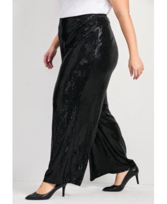 Women's Plus Size Glitz Sequin Wide Leg Pant