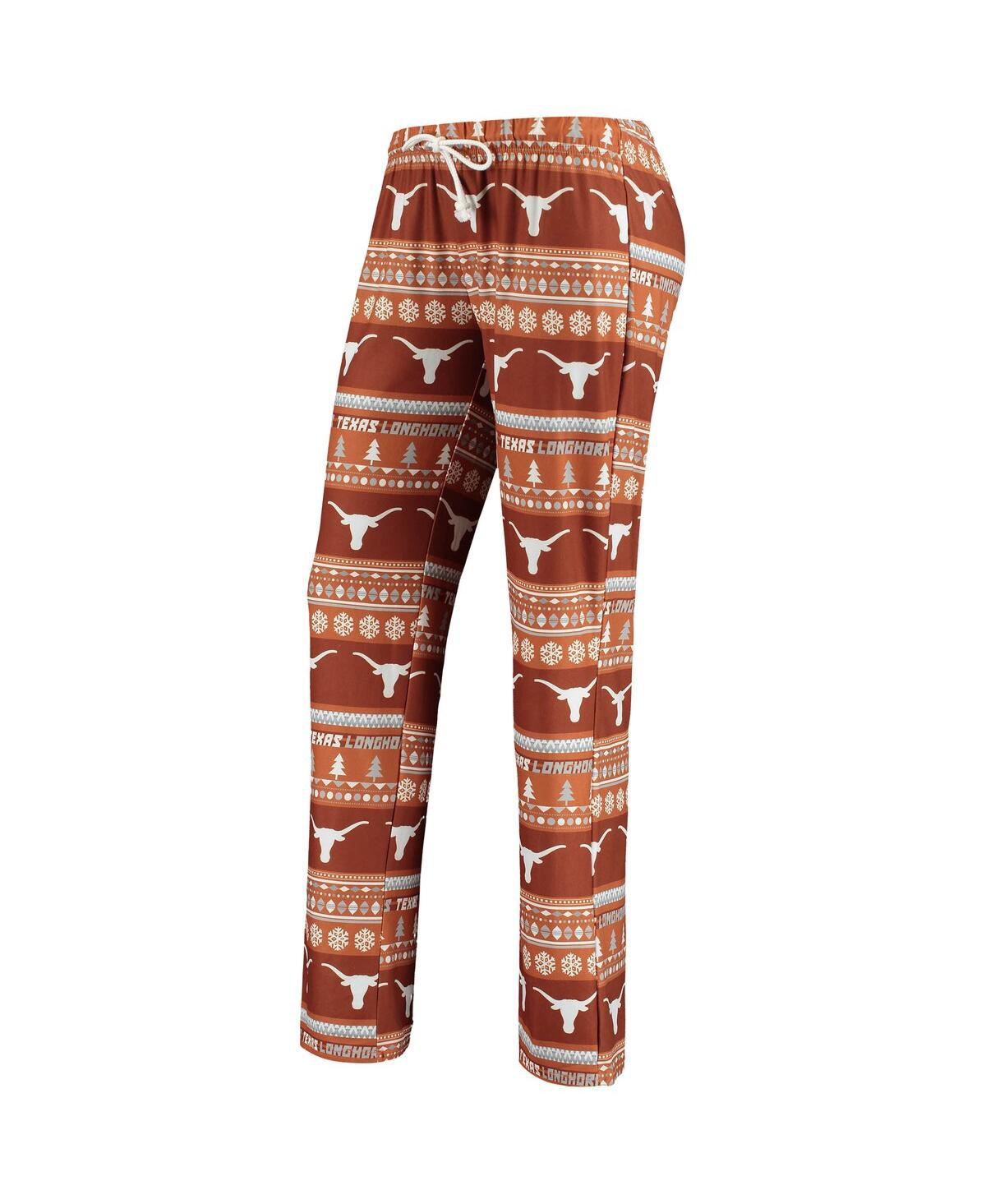 Concepts Sport Women's Texas Orange Longhorns Holiday Long Sleeve Top Pants Sleep Set